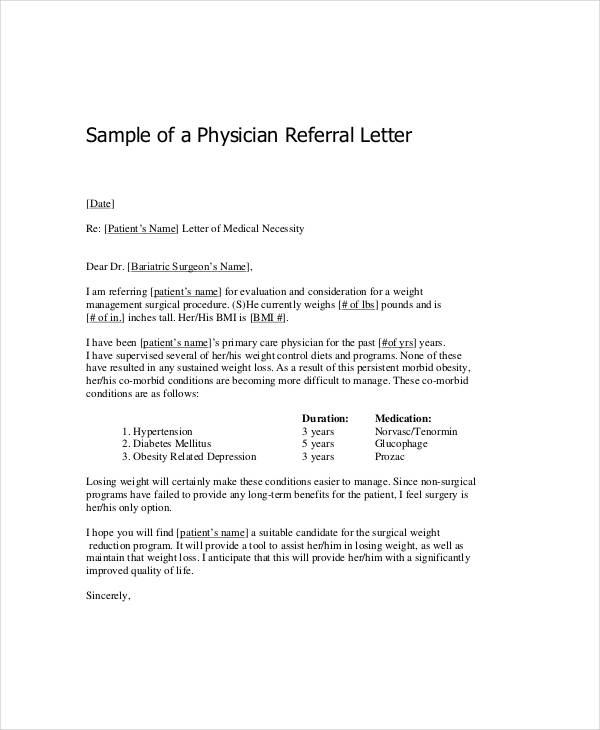 medical referral letter template