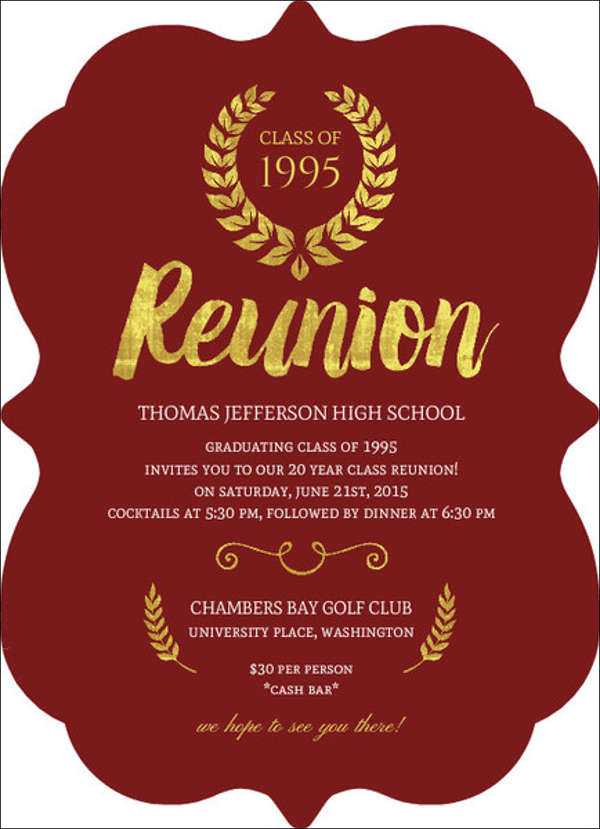 Class Reunion Invitation Templates Free 3