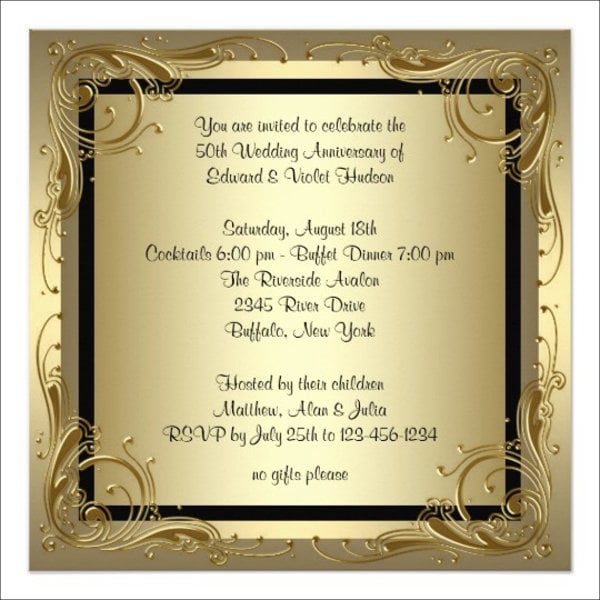 wedding anniversary party invitation