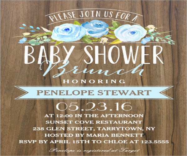 rustic baby shower invitation template