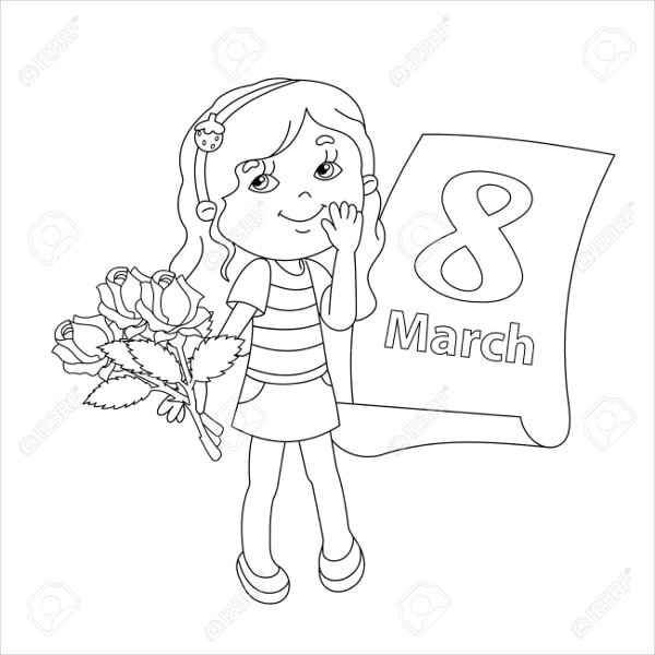 womens day coloring pages outline