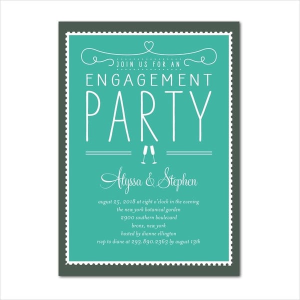 vintage engagement party invitation