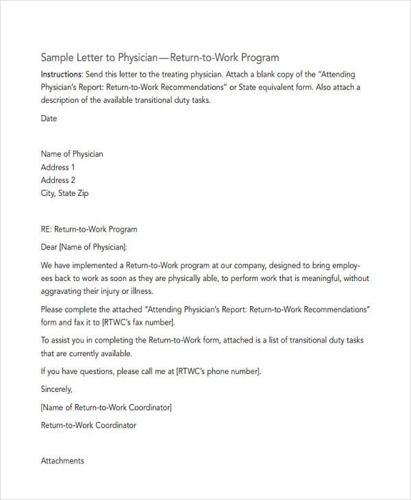 6+ Work Letter Templates - 6+ Free Sample, Example Format ...