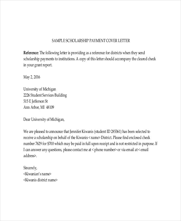 Scholarship Letter Template - 11+ Free Sample, Example ...