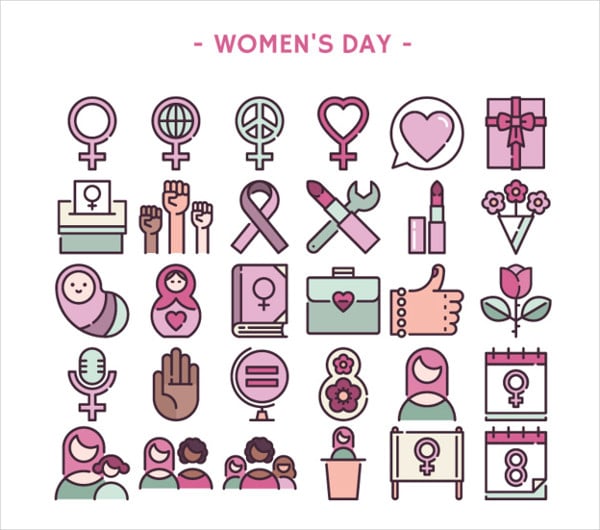 womens day icons vector