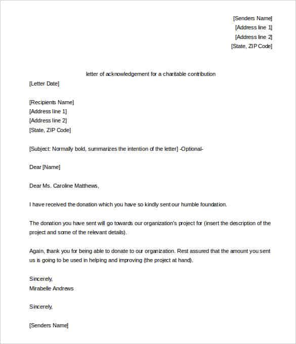 38+ Acknowledgement Letter Templates - PDF, DOC  Free 