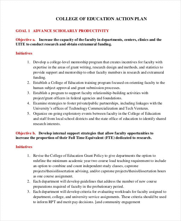 Student Action Plan template 9+ Free Word, PDF Format