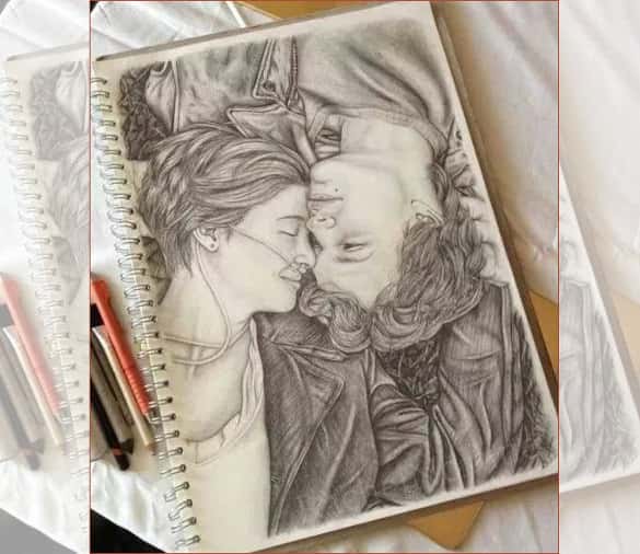 Heart Touching Drawing Ideas - I love you tattoo drawing photo.