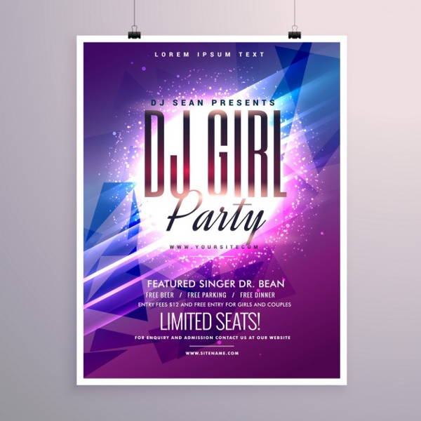 dj girl party poster
