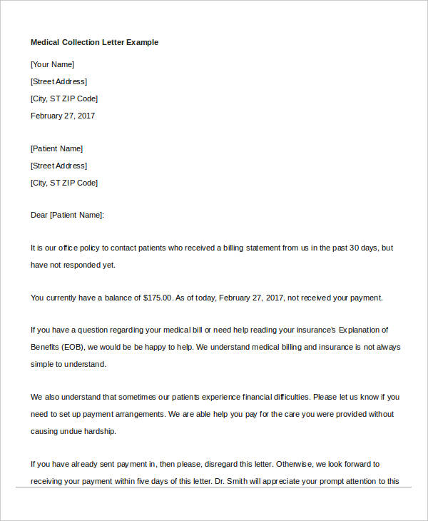 10+ Collection Letter Samples - Google Docs, MS Word, Apple Pages