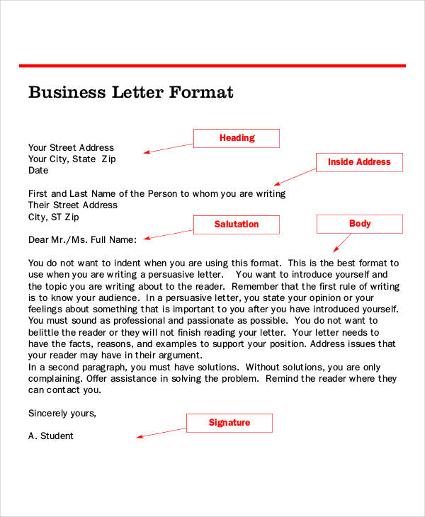 standard business letter format