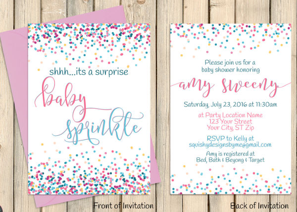 surprise baby shower invitation