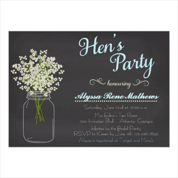 personalized hen party invitation