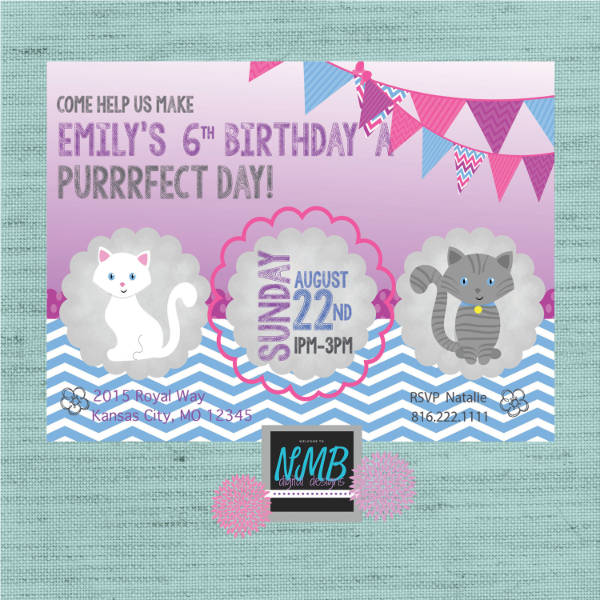 kitty birthday party invitation1