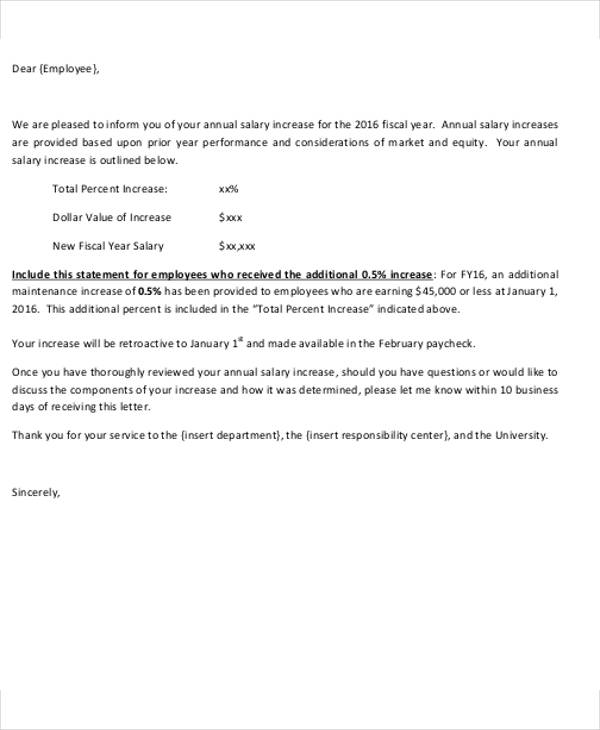 Salary Notification Format