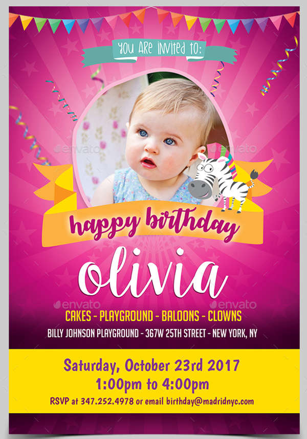 kids birthday event invitation