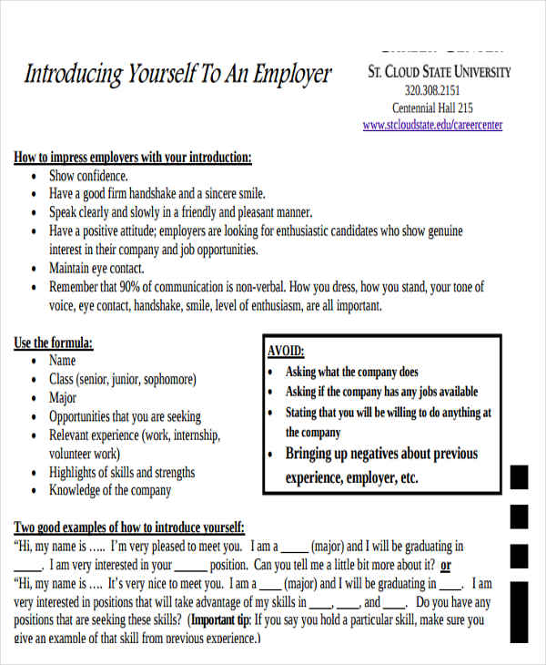 introduction letter to employer template