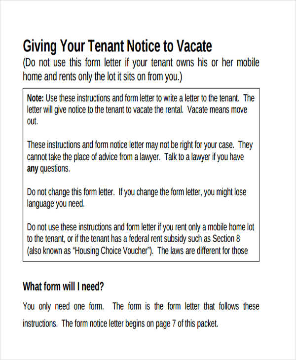 13+ Tenant Letter Templates in MS Word , Google Docs , Apple Pages ...