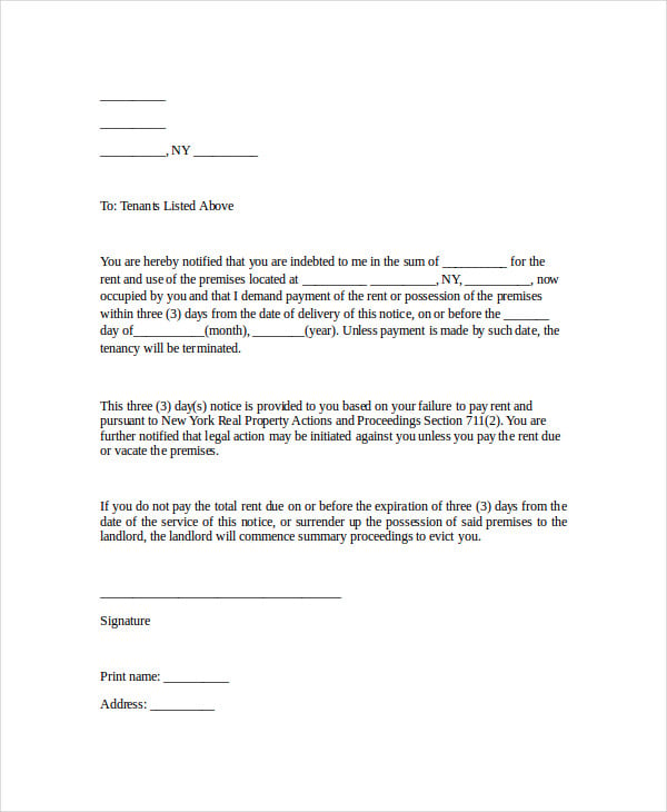 printable landlord eviction notice