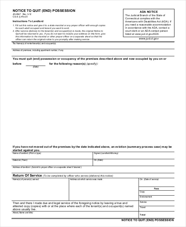 printable eviction notice 8 free wordpdf document download free