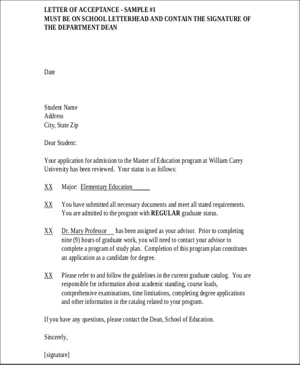 27+ Admission Letter Templates PDF, DOC