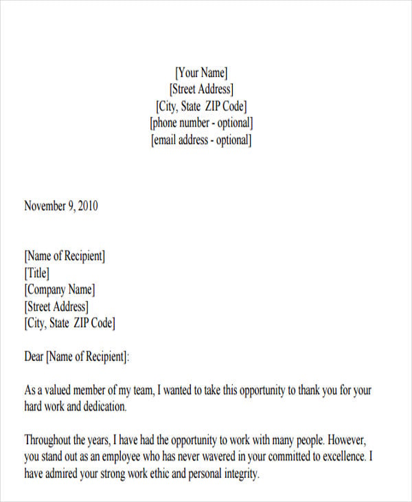 Sample Appreciation Letter To Employee from images.template.net