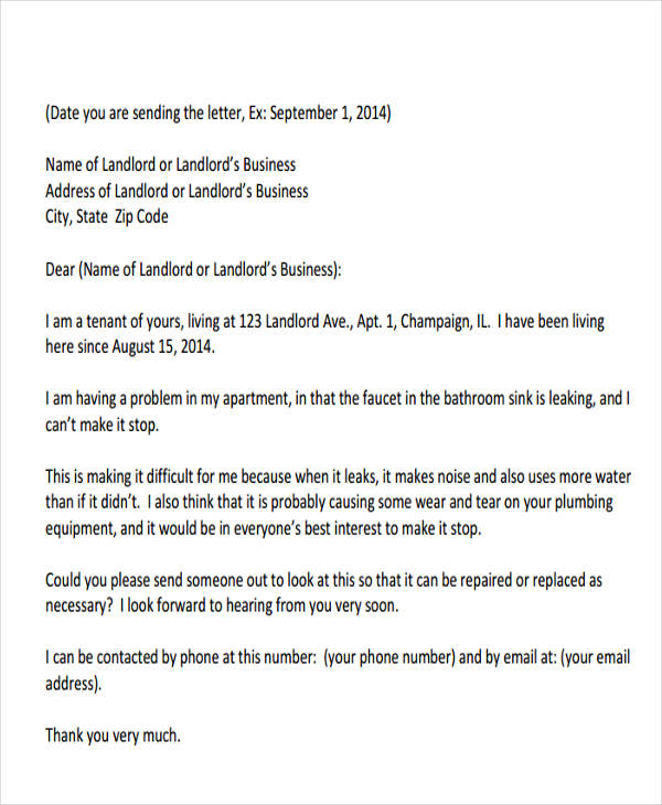How To Write A Letter From Landlord Tenant Onvacationswall