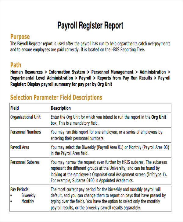 employee payroll register template