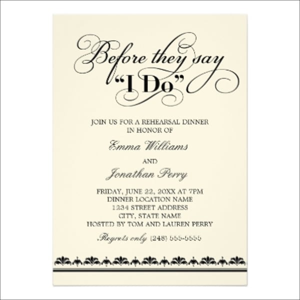 wedding announcement dinner invitation