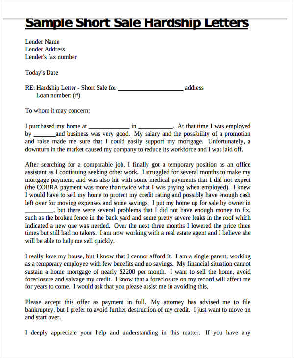 Financial Hardship Letter Templates from images.template.net