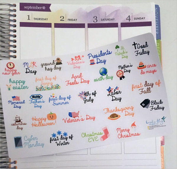 holiday planner stickers1