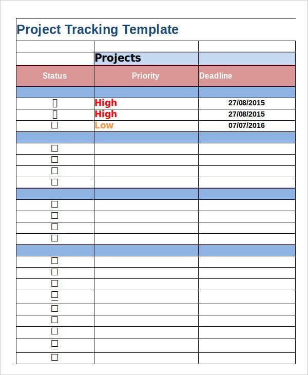 Project Tracker Template Excel 