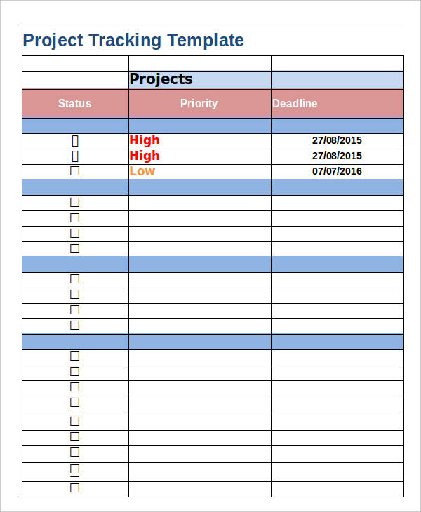 free excel project management tracking templates