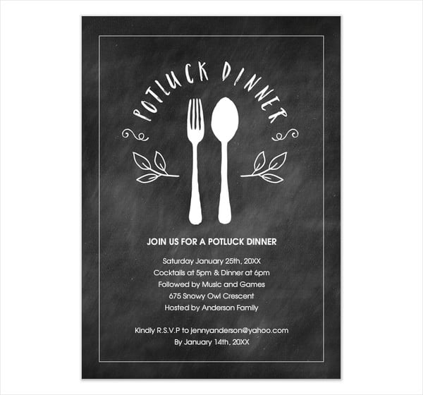 dinner party event invitation