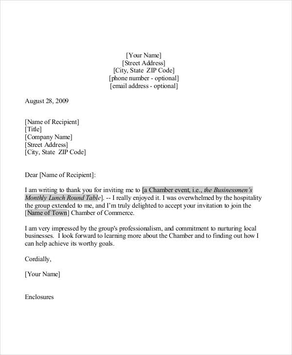 formal invitation acceptance letter template