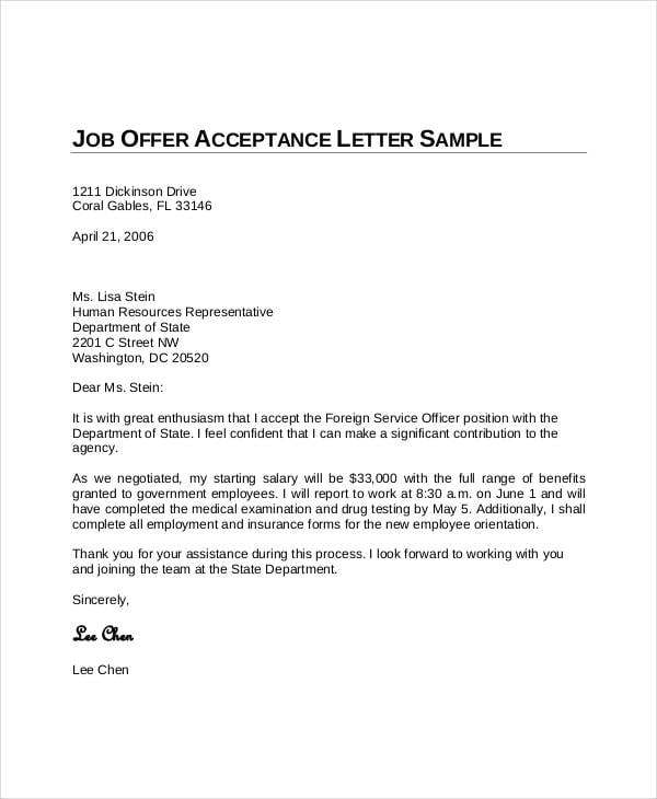 job offer acceptance letter in pdf