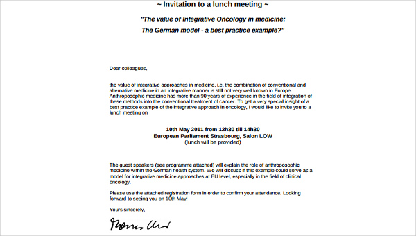 sample lunch meeting invitation