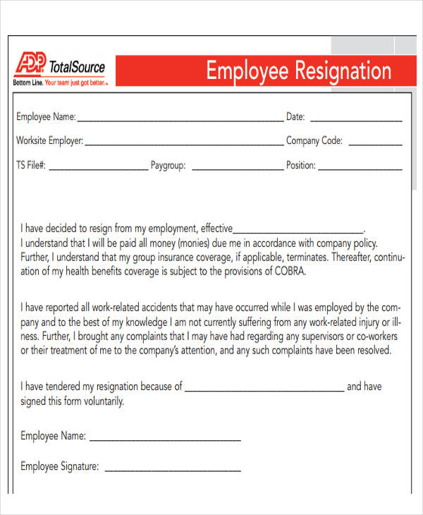 32 Resignation Letter Format PDF DOC IPage