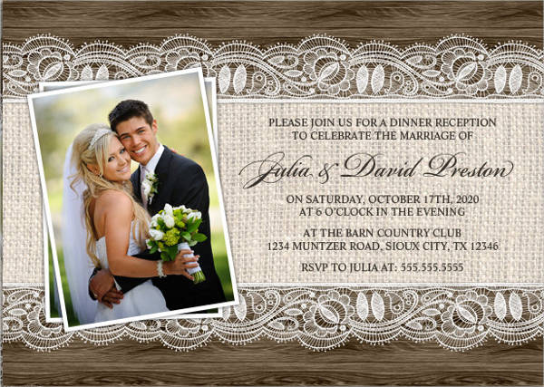 rustic photo wedding invitations