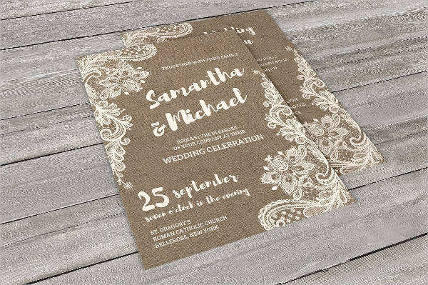 lace vintage wedding invitations