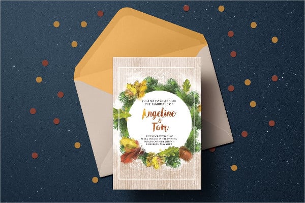 autumn rustic wedding invitations