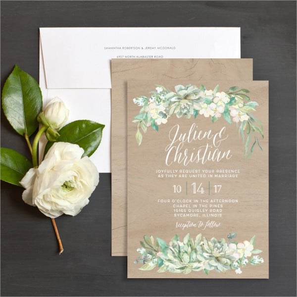 rustic garden wedding invitations
