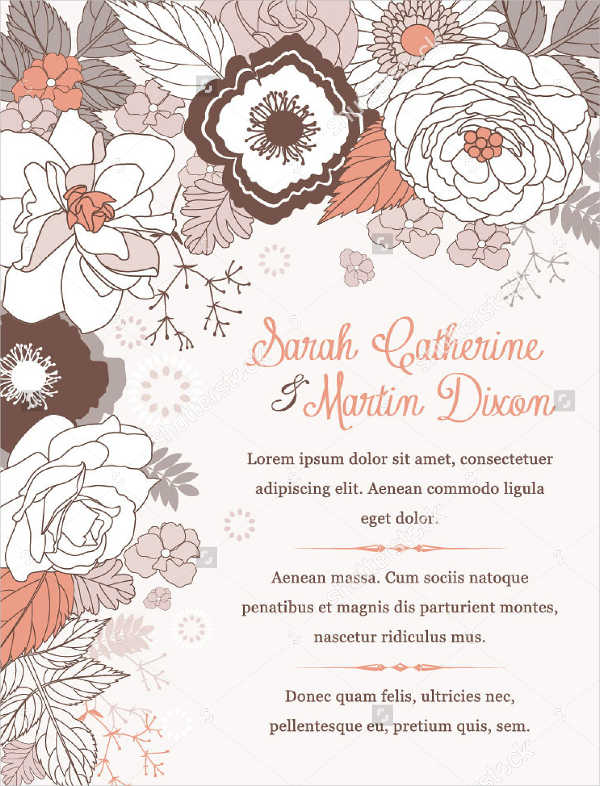 floral garden wedding invitations