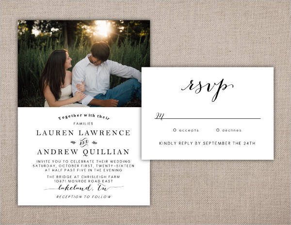 modern photo wedding invitations