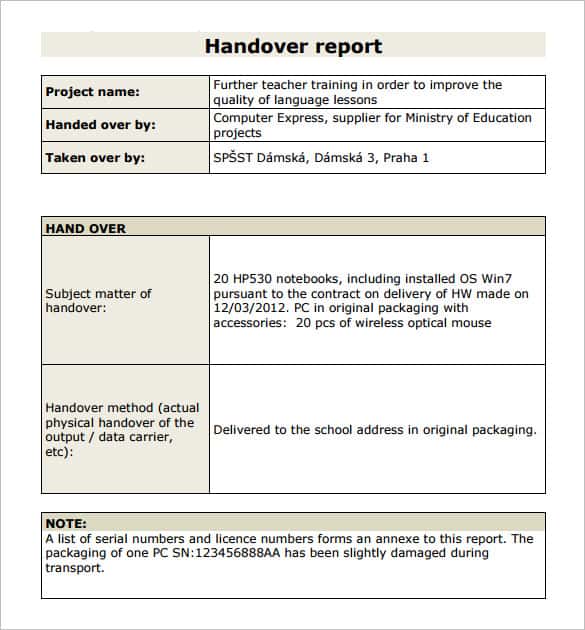 What To Include In A Handover Document - Printable Templates