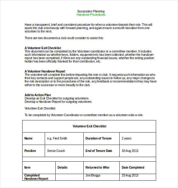 document sample handover Google Handover 30 Report Docs Templates PDF, Word,