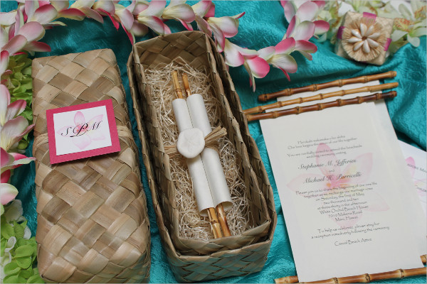 Beach Scroll Wedding Invitations