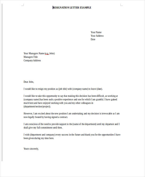 34+ Free Resignation Letter Templates - PDF, DOC