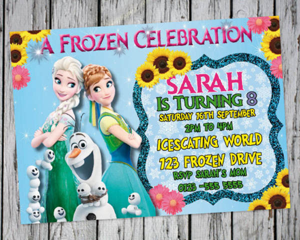 personalized frozen birthday invitation