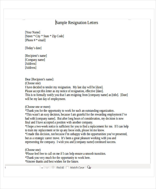 31+ Resignation Letter Templates in PDF | Free & Premium Templates